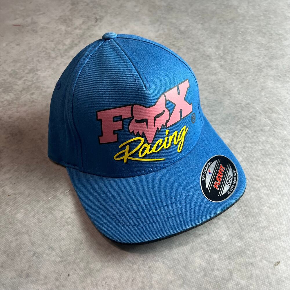 Fox Racing Youth Castr Flexfit Junior Royal Blue & Pink One Size Fits Most
